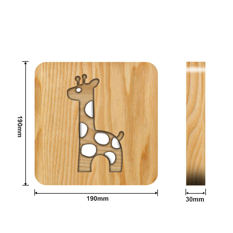 Giraffe Wooden Night Light 🇨🇳