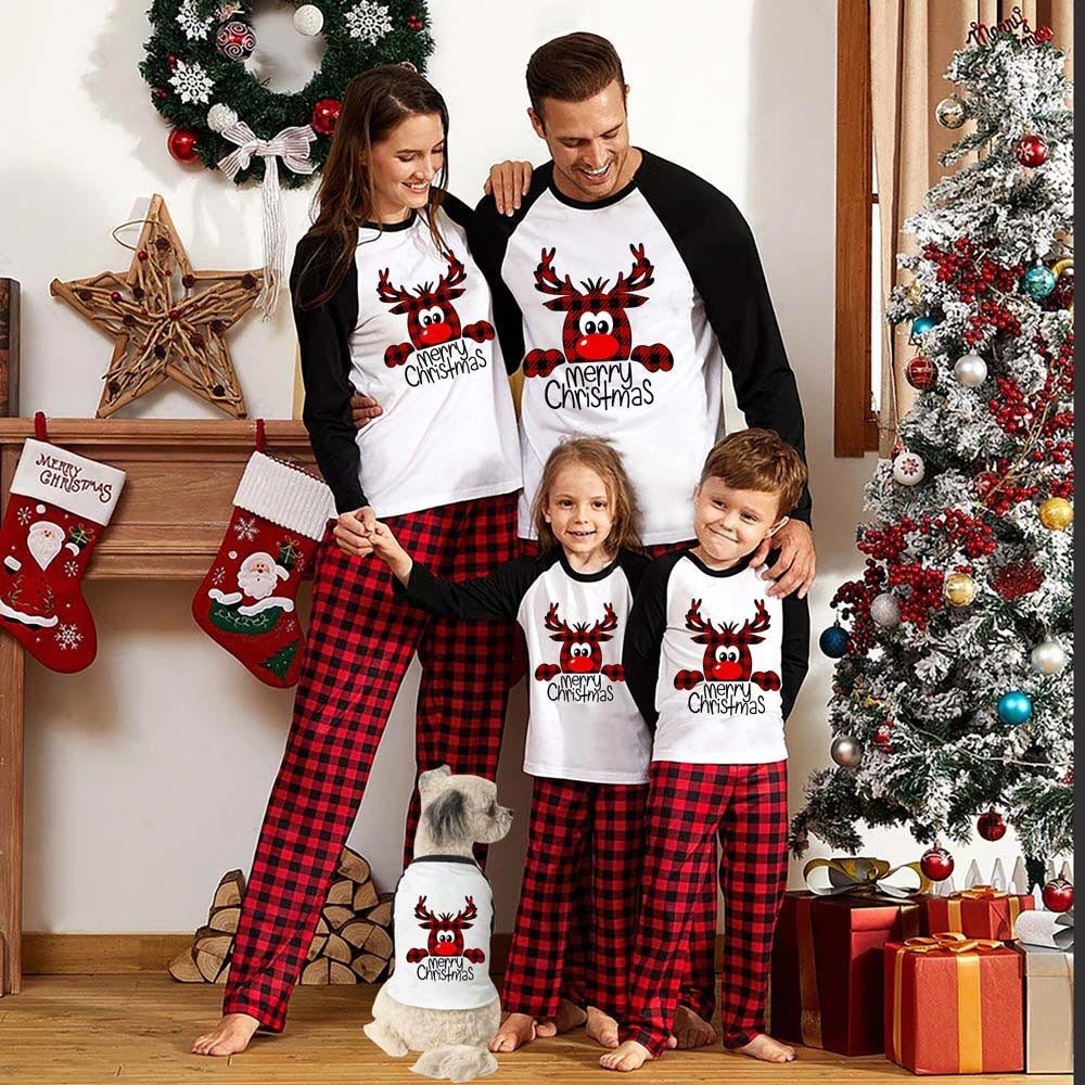 Family Christmas Pyjamas Matching Sets Christmas Sleepwear Parent-Child Pjs Outfit For Christmas Holiday Xmas Party 🇬🇧