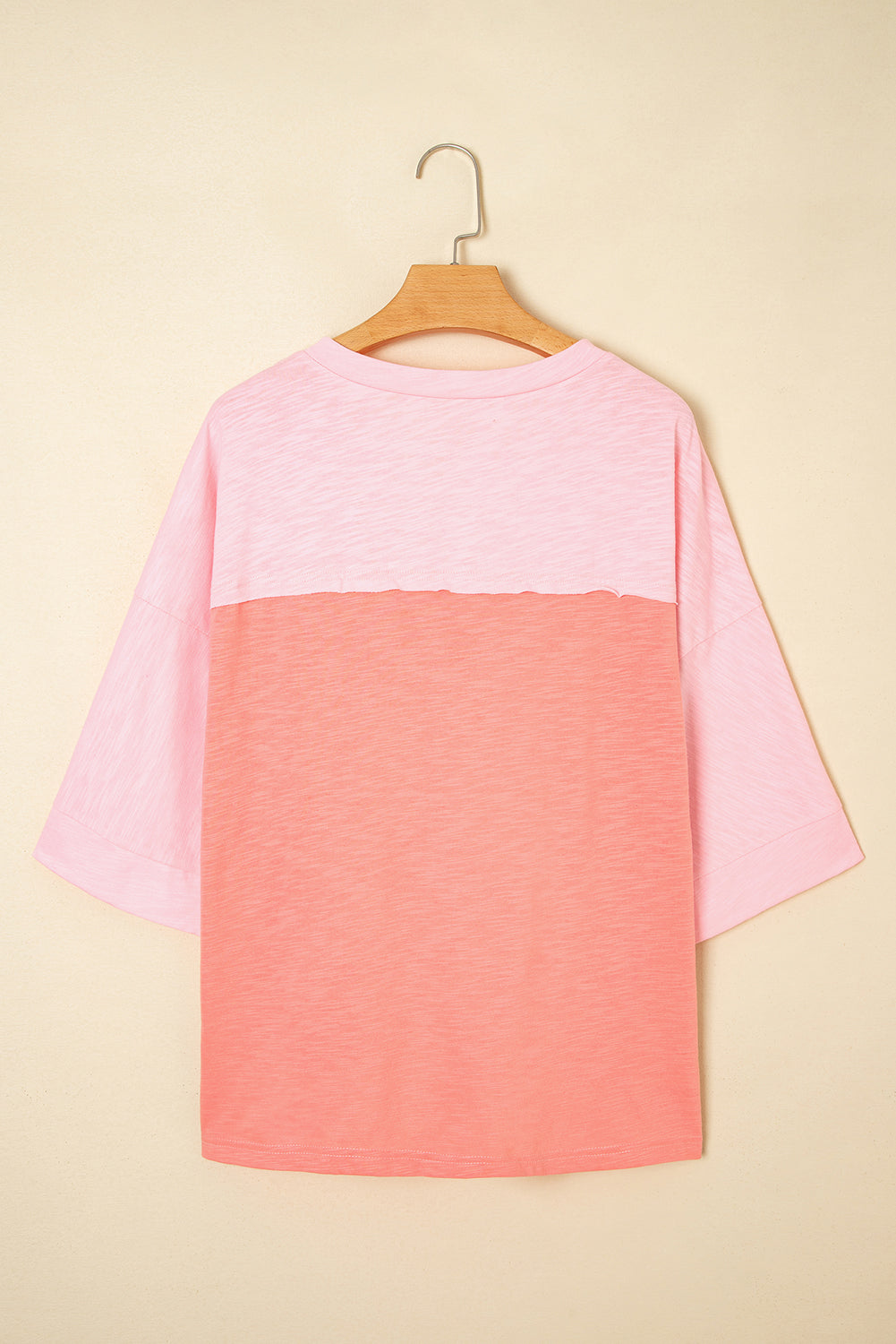 Pink Flower Patched Exposed Seam Bracelet Sleeve Oversized T Shirt 🇺🇲