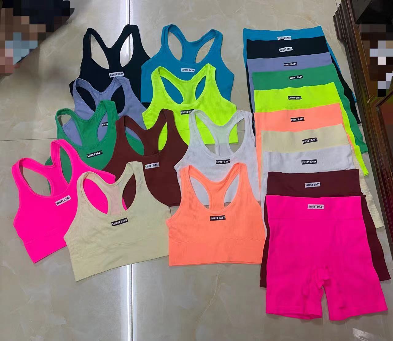 Sports Yoga Suit With Chest Pad Shockproof Beauty Back Hip Withdraw Stretch Sports Women's Shorts 🇨🇳