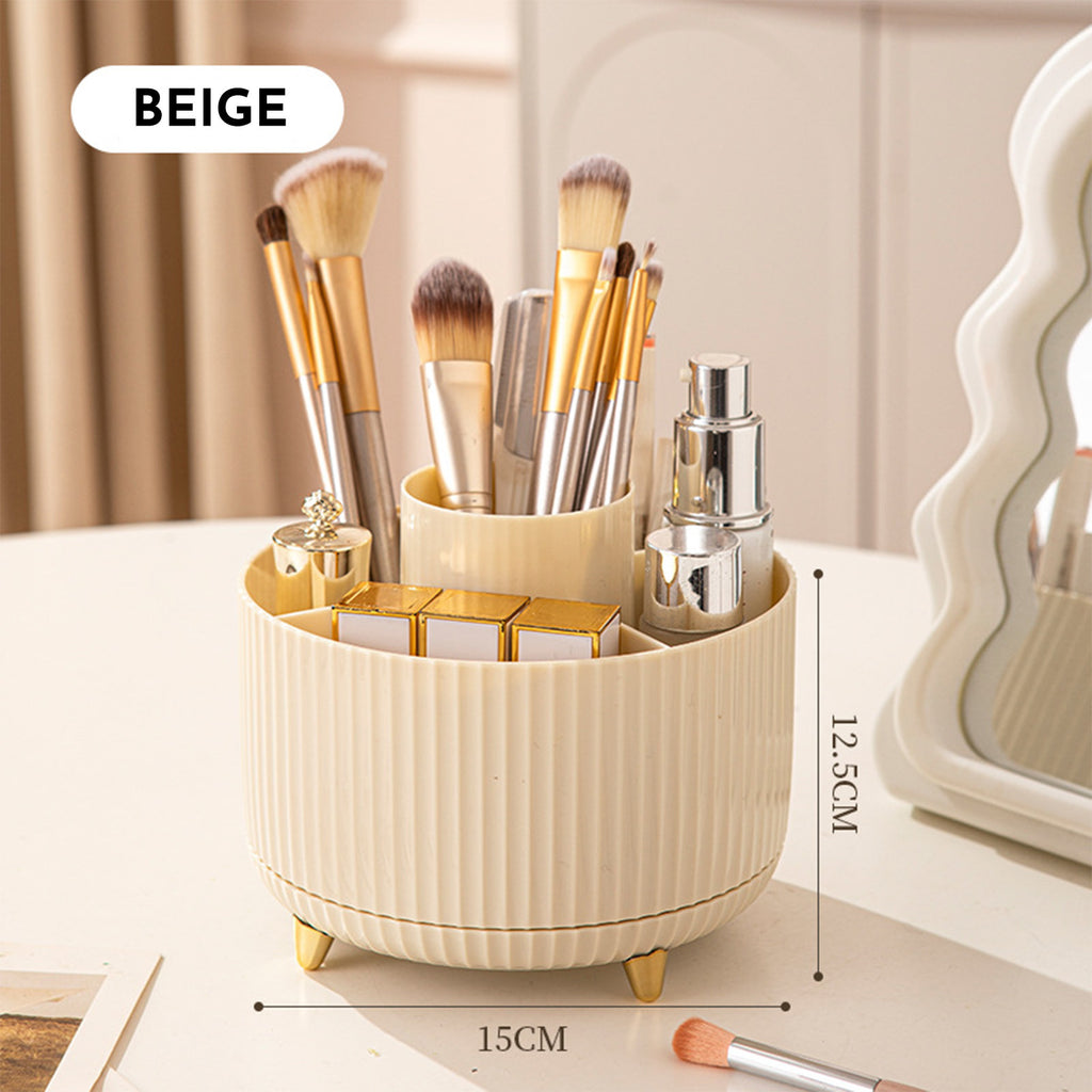 360 Rotating Makeup Brush Holder & Organizer  Countertop Storage For Cosmetics & Skincare 8 Colours 🇨🇳