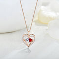 S925 Silver Double Love Necklace With Rhinestones Fashion Personality Heart-shaped Necklace 🇨🇳