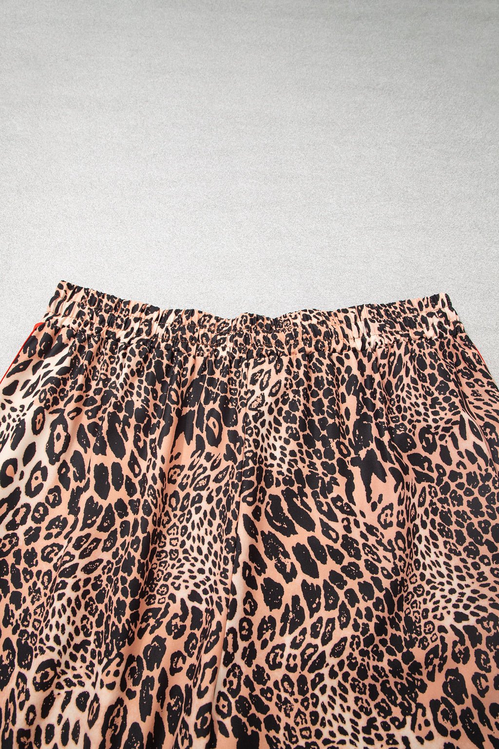 Khaki Leopard Print Colorblock Side Stripes Wide Leg Full Length Plus Size Pants 🇺🇸