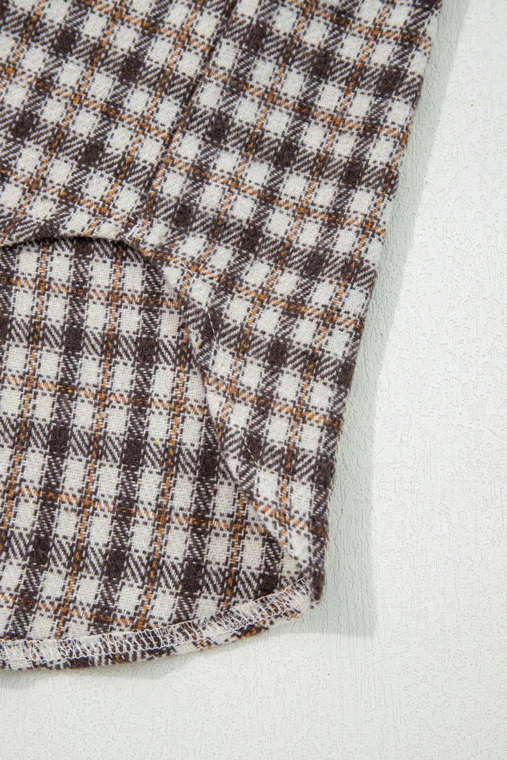 Casual Contrast Corduroy Flap Pocket Patchwork Plaid Shacket 🇺🇸