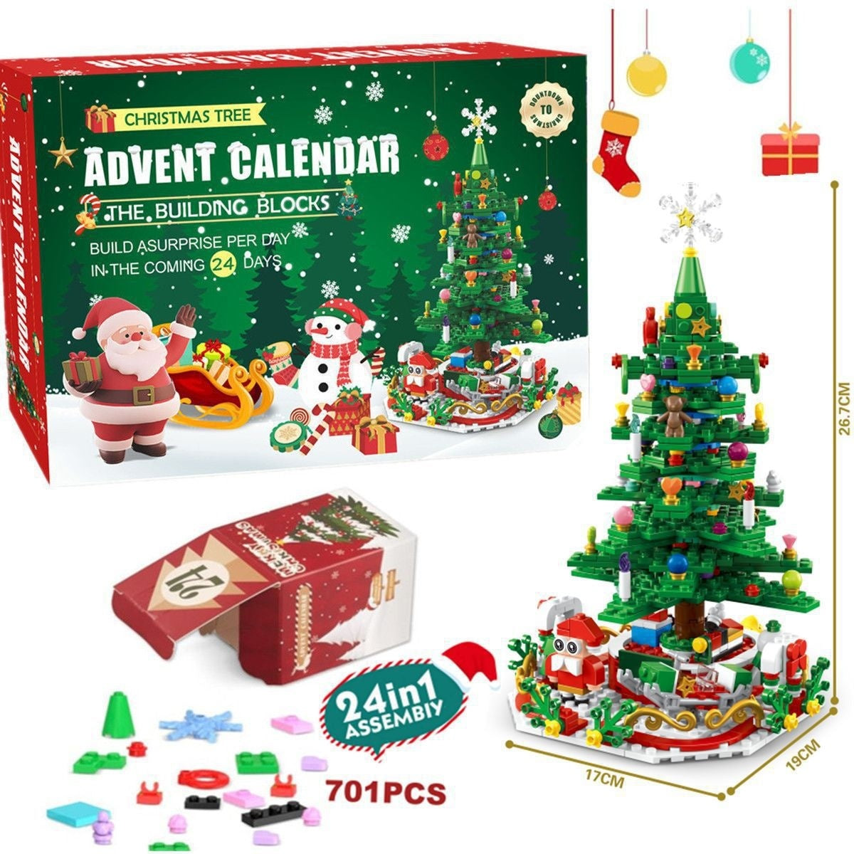 Christmas Countdown Building Blocks Hand Tear Calendar Blind Box 🇨🇳