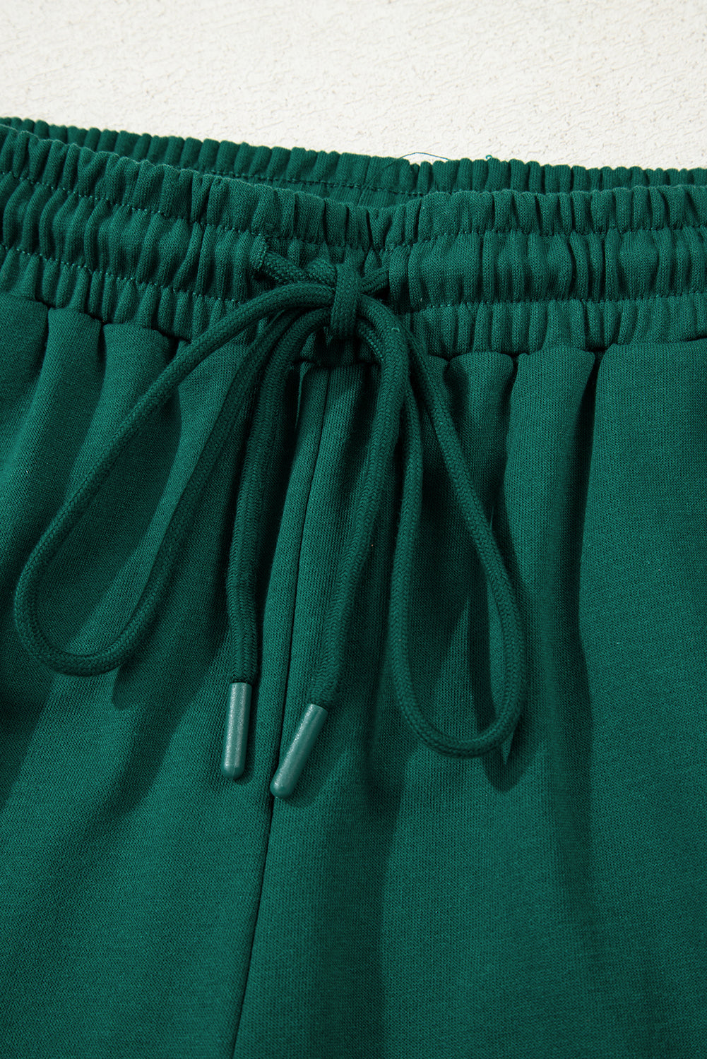 Evergreen Varsity Striped Sleeve Drop Shoulder Sweatshirt and Short Set 🇺🇲