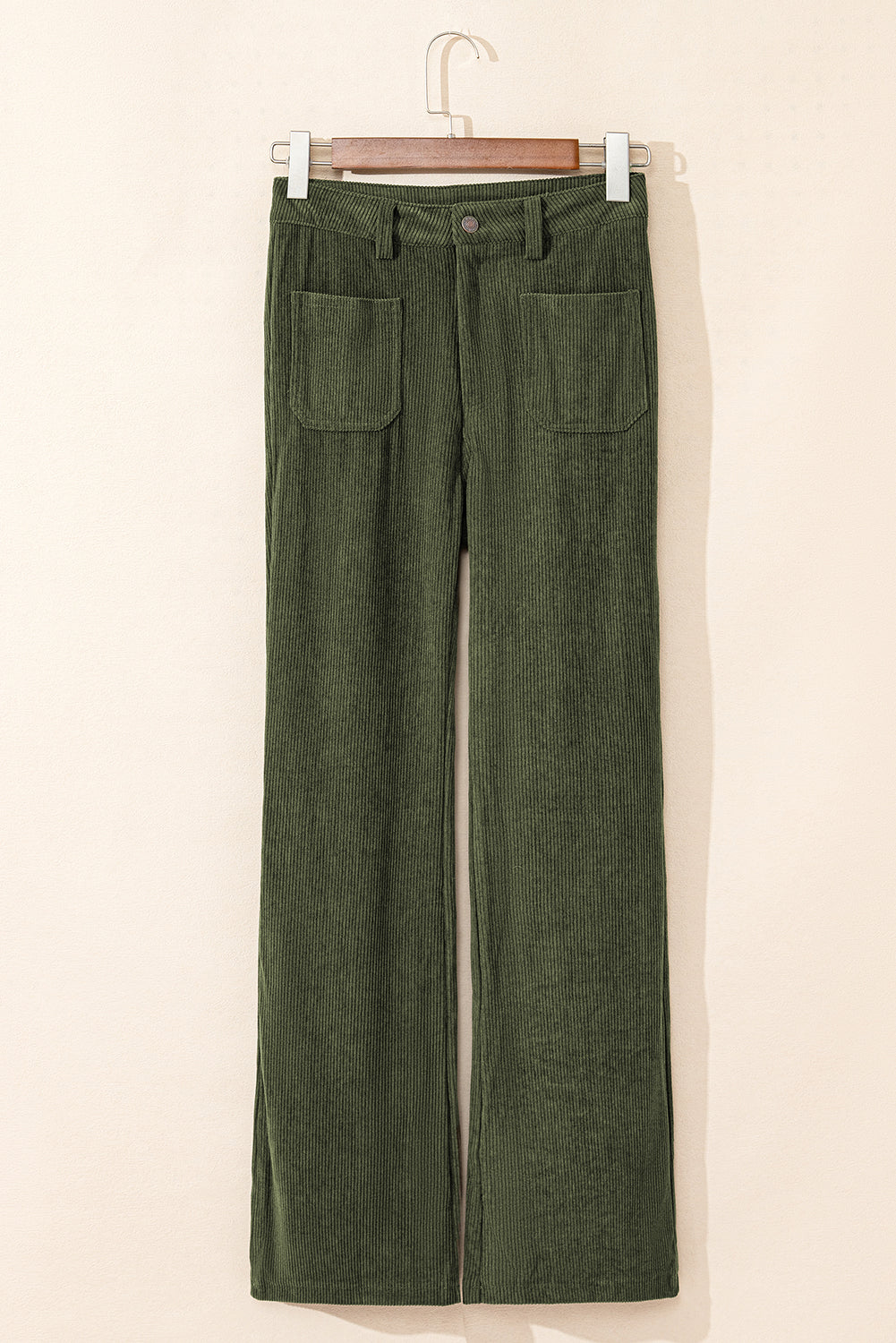 Green High Waist Square Pockets Corduroy Pants 🇺🇸