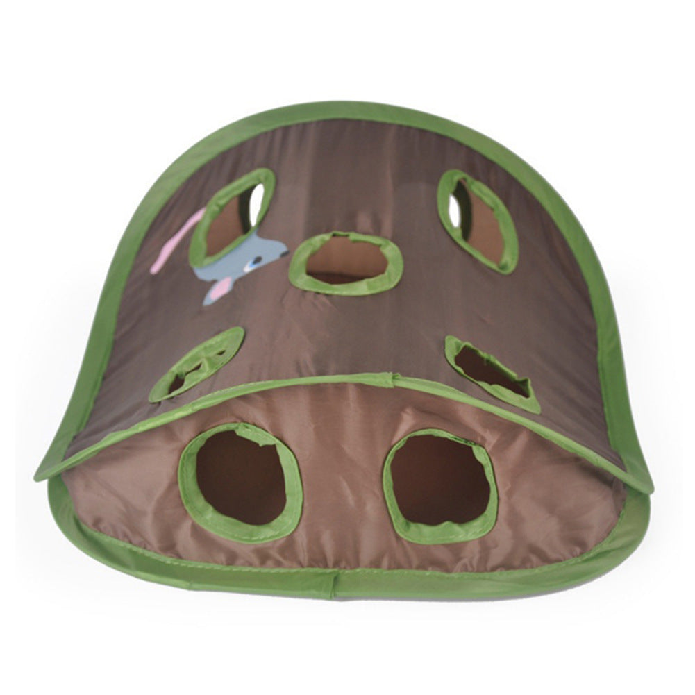 Cute Pet Cat Interactive Hide Seek Game 9 Holes Tunnel Mouse Hunt Intelligence Toy Pet Hidden Hole Kitten Foldable Toys 🇨🇳