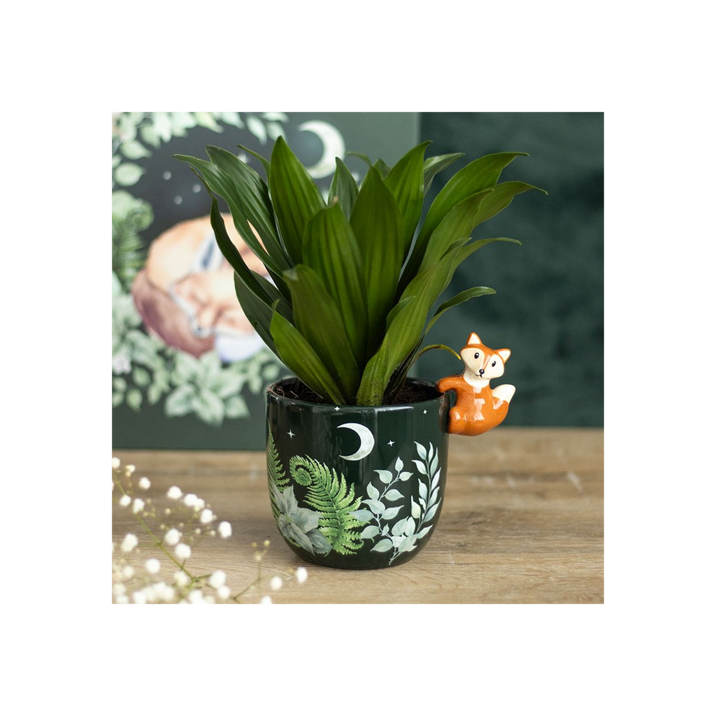 Green Forest Plant Pot with Fox 🇬🇧