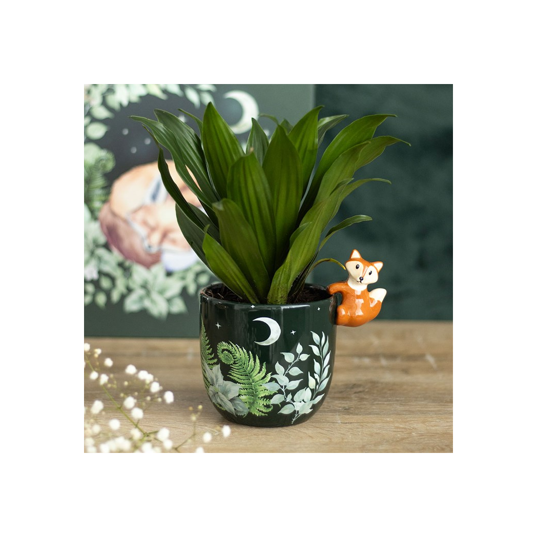 Green Forest Plant Pot with Fox 🇬🇧