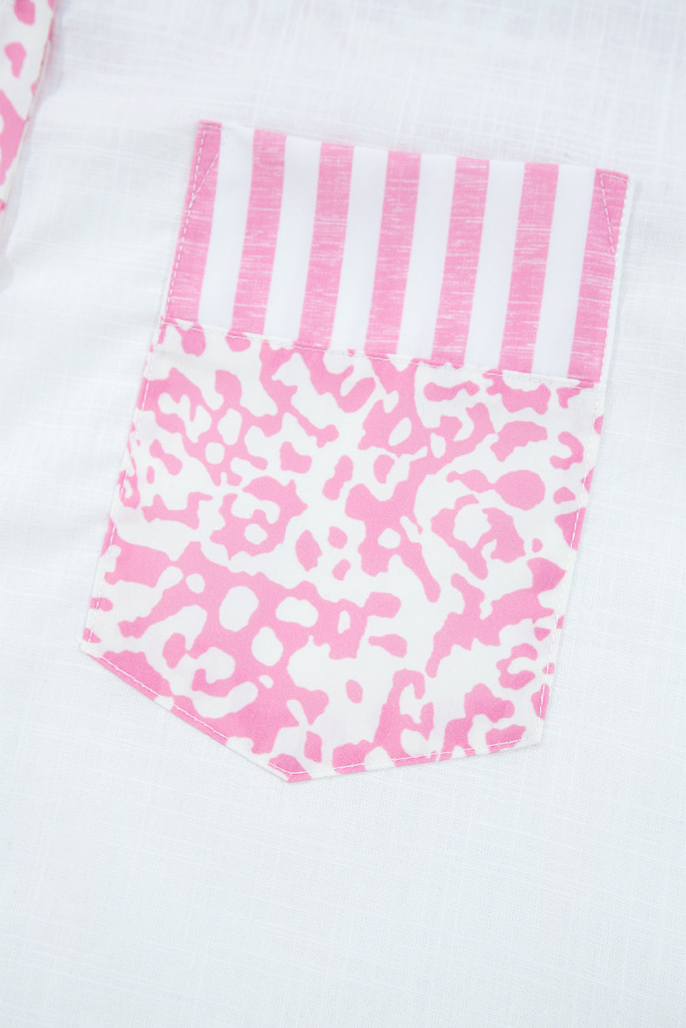Pink Leopard Striped Western Casual Shirt 🇺🇸