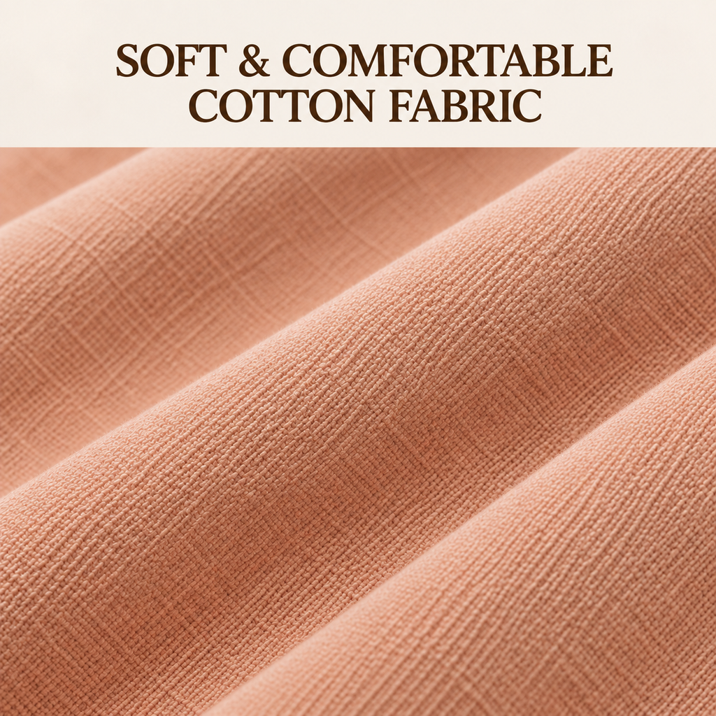 Warm Peach Nude Cotton Scarf – Soft, Comfortable Everyday Essential 🇬🇧