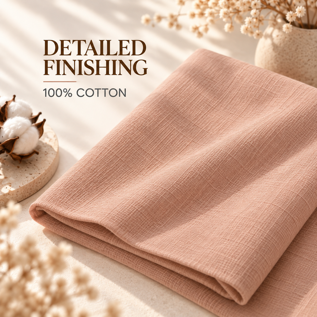 Peach Nude Cotton Scarf – Soft, Comfortable Everyday Essential 🇬🇧