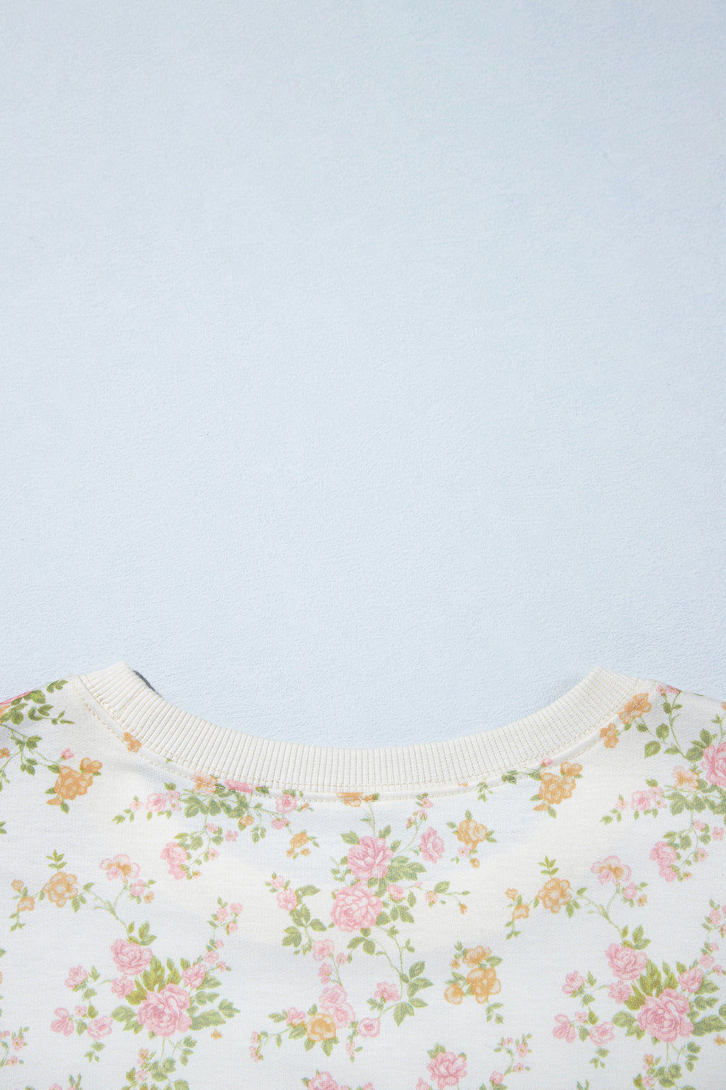 Beige Floral Print Long Sleeve Shift Top Pocketed Shorts 2pcs Set 🇺🇸
