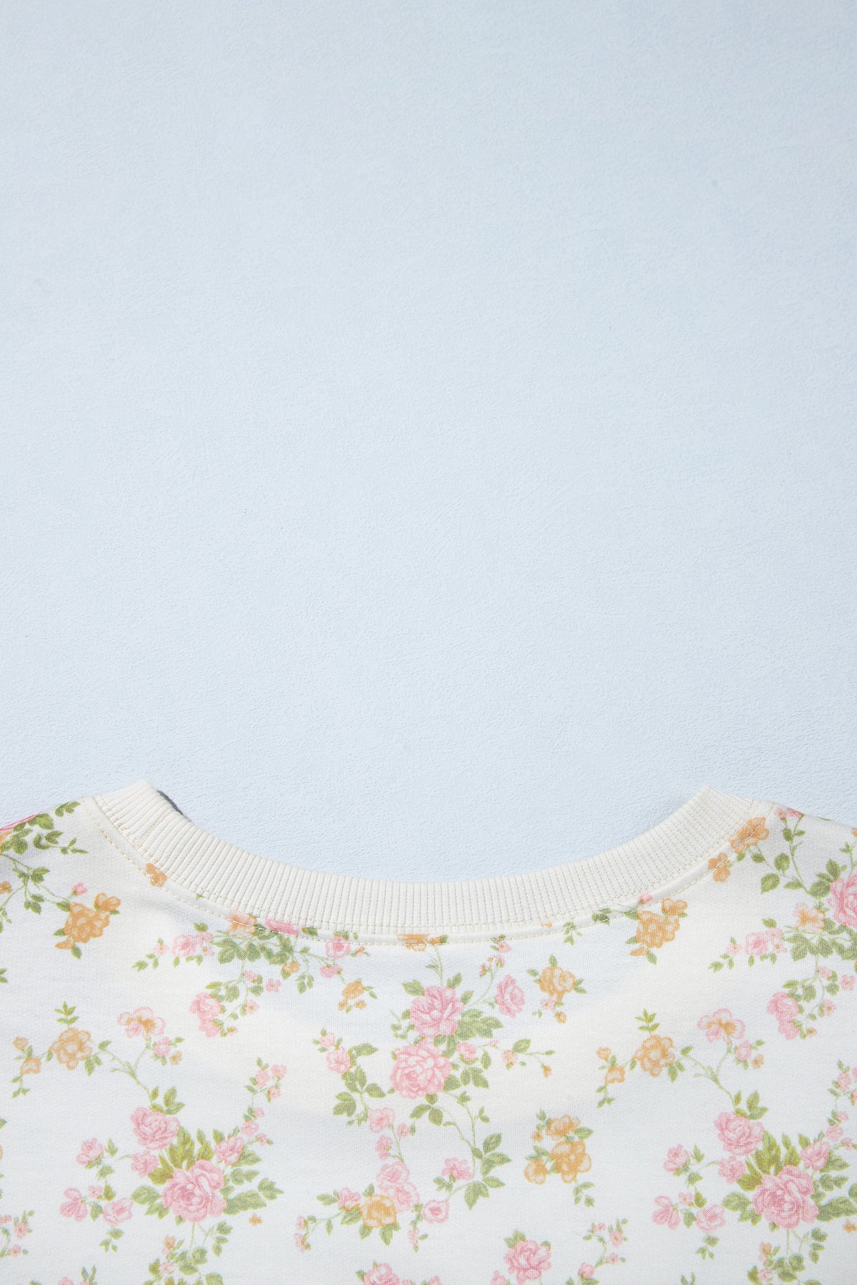 Beige Floral Print Long Sleeve Shift Top Pocketed Shorts 2pcs Set 🇺🇸