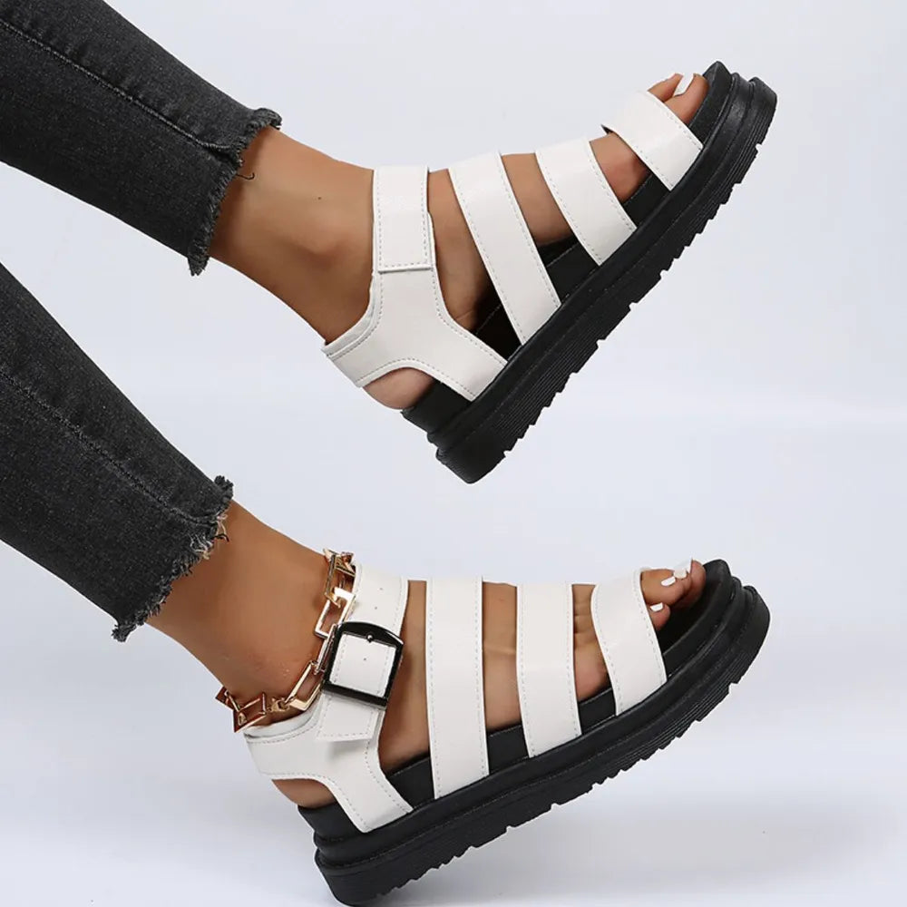 Peep Toe Buckle Platform Sandals 🇨🇳