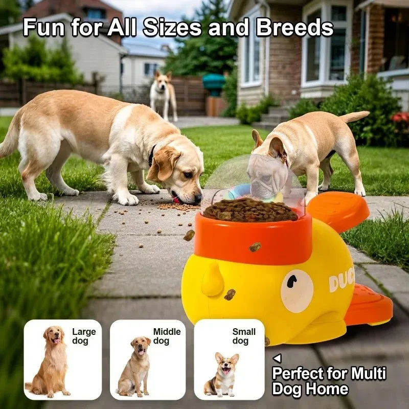 Dog Puzzle Feeder Interactive Pet Food Treat Dispenser Cartoon Duck Design Anti-slip Pets Automatic Feeder Toys For Dog Training Pet Products 🇨🇳
