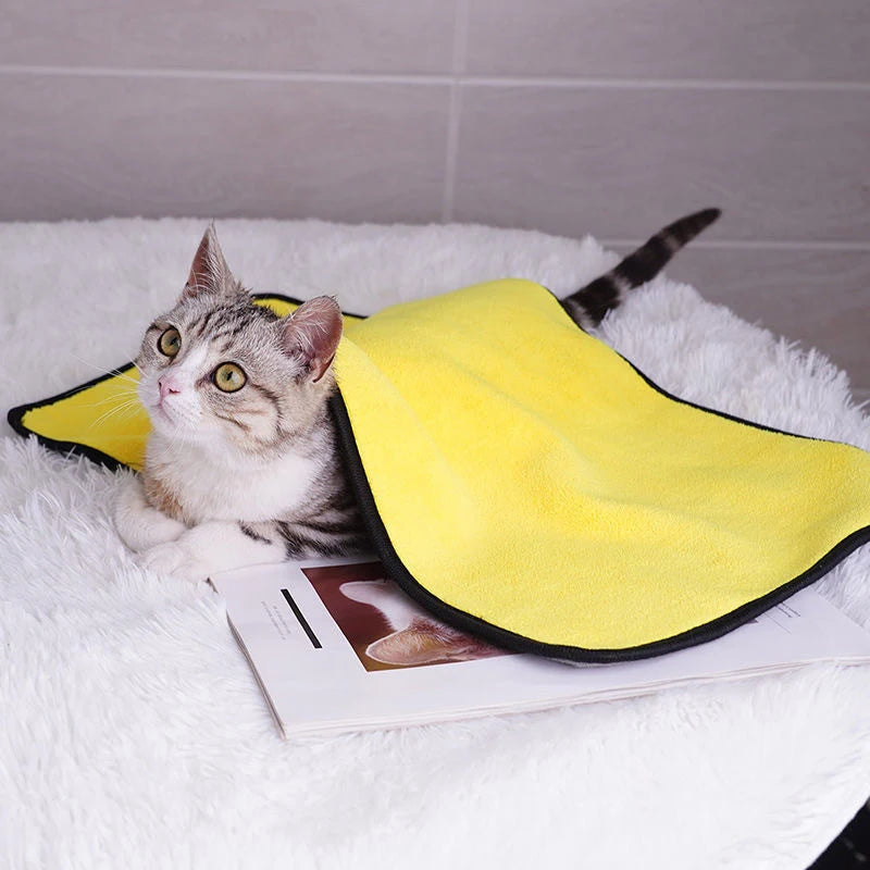 Quick-drying Towels for Pet/Dog/Cat Soft Fiber Towels Water-absorbent Bath Towel Convenient Pet Shop Cleaning Towel Pet Supplies 🇨🇳