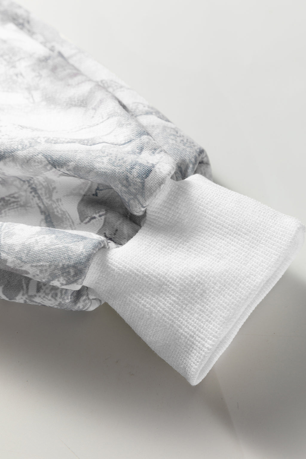 Light Grey Abstract Woodland Camo Print Baggy Pullover Drawstring Shorts Set 🇺🇸