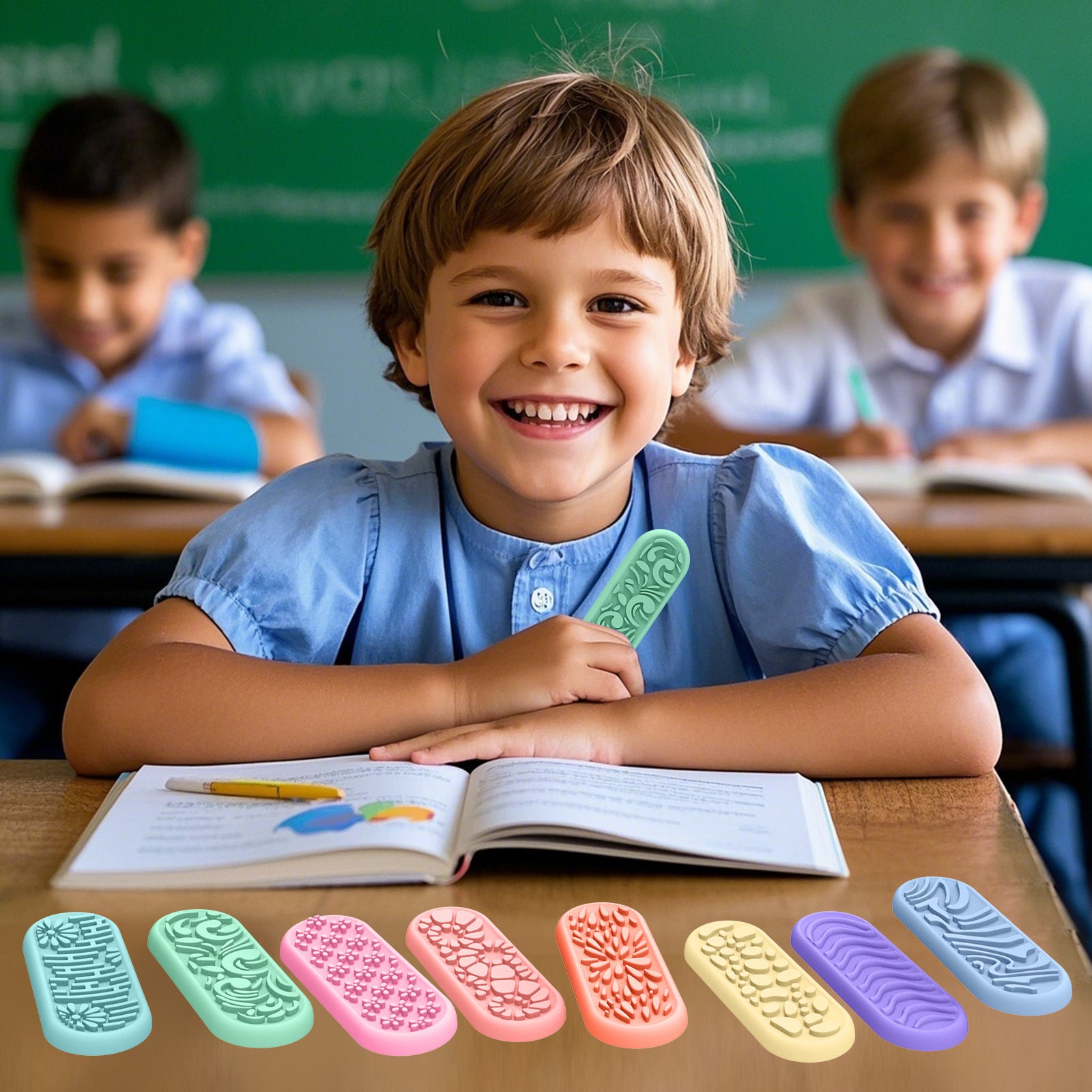 Fidget Toys Sensory Stones For Kids Soft Silicone Textured Stress-Relief Toy 🇨🇳
