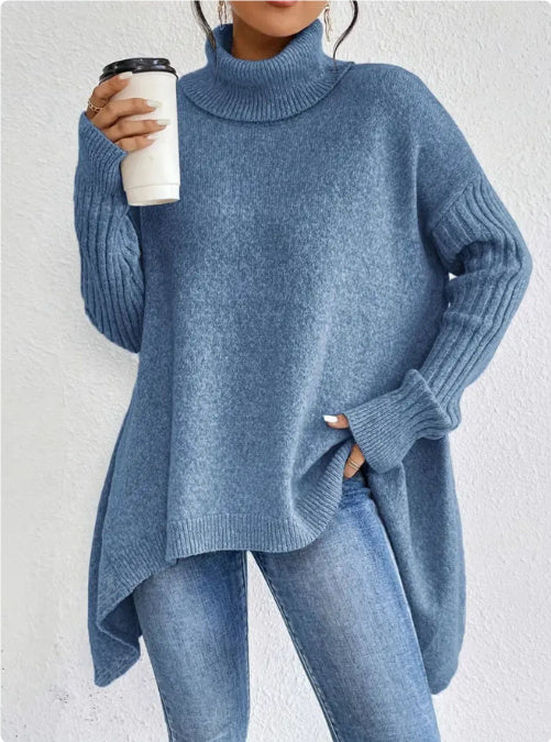 Turtleneck Loose Long Sleeve Knitted Warm Pullover Sweater 🇨🇳
