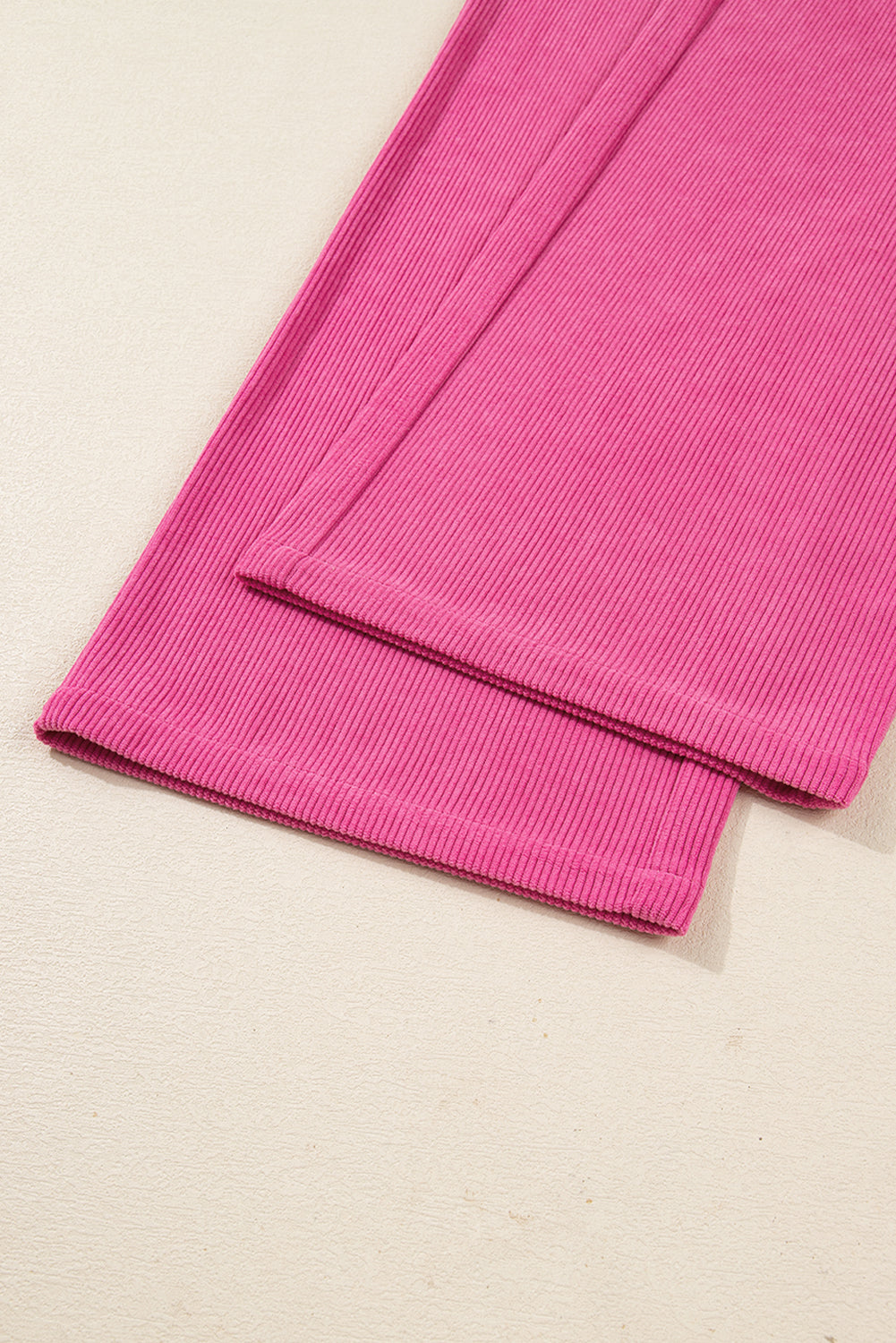 Peach Blossom Half Button Pullover Drawstring Pants Solid Color Corduroy 2pcs Outfit 🇺🇸