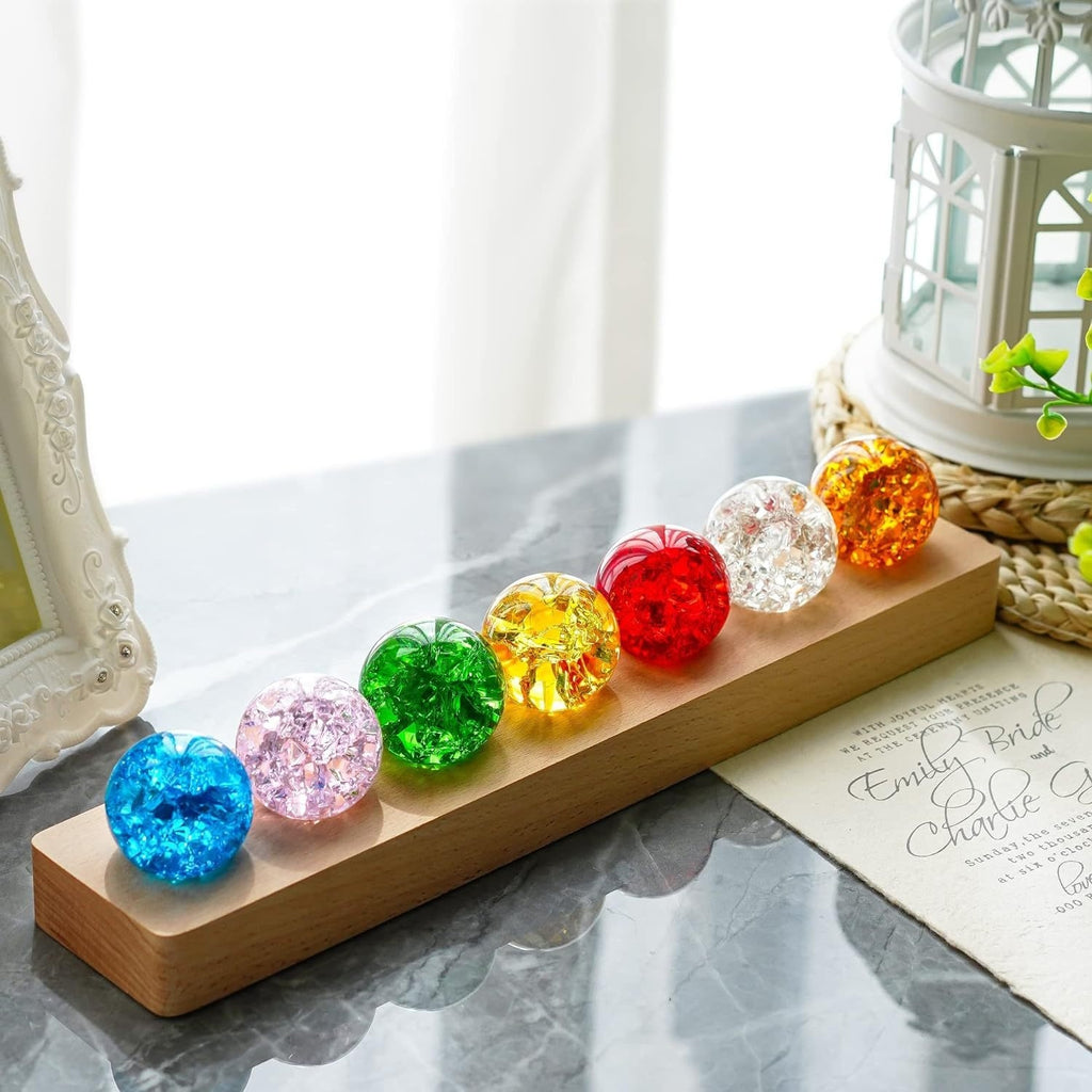 Colorful Crystal Ice Crack Ball Solid Glass Ball Ornament Ornaments