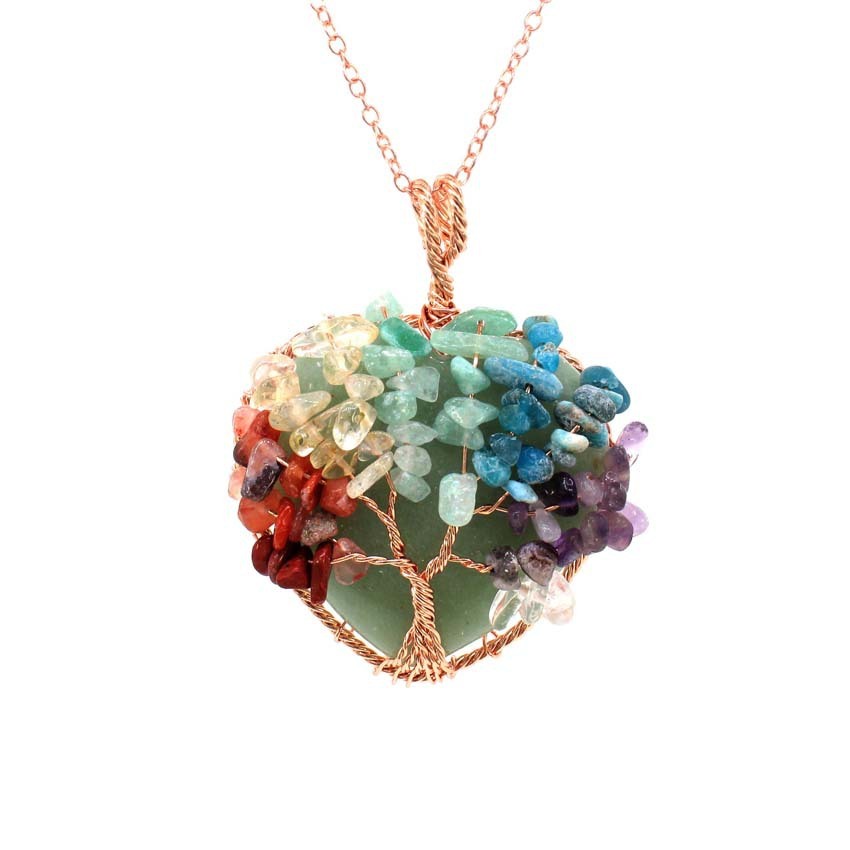 Crystal Heart-shaped Colorful Gravel Handmade Winding Pendant 🇨🇳