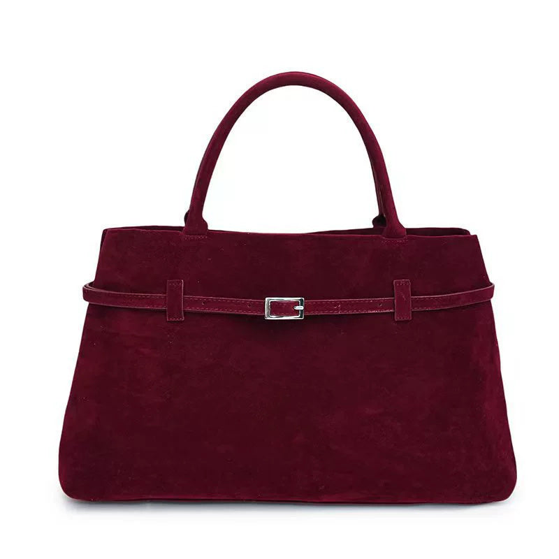2025 Hot Sale Decorative Design Solid Faux Suede Handbag Large Capacity Casual Tote Bags For Women Tote Design Portable Shoulder Bag 🇨🇳