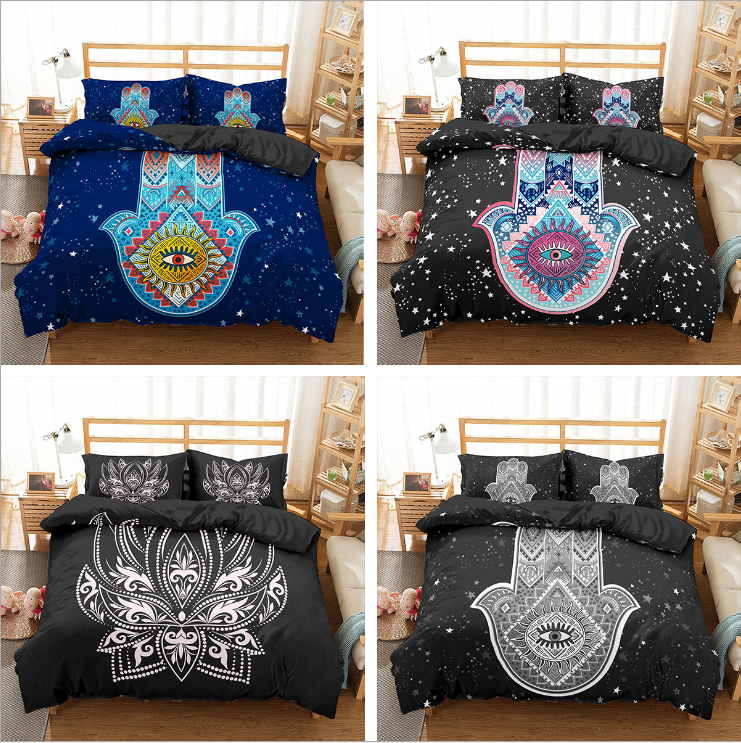 3D palm new digital printing bedding set 🇨🇳