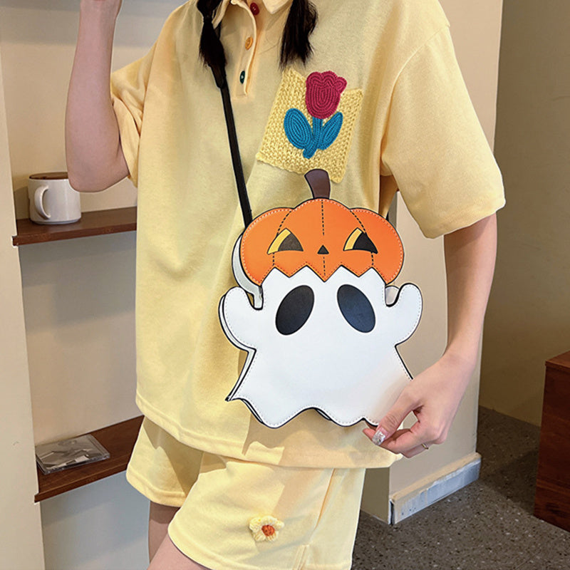Halloween Shouder Bags Creative 3D Cartoon Pumpkin Ghost Design Cute Bags Women Cell Phone Purses Novelty Personalized Candy Crossbody Bags 🇨🇳