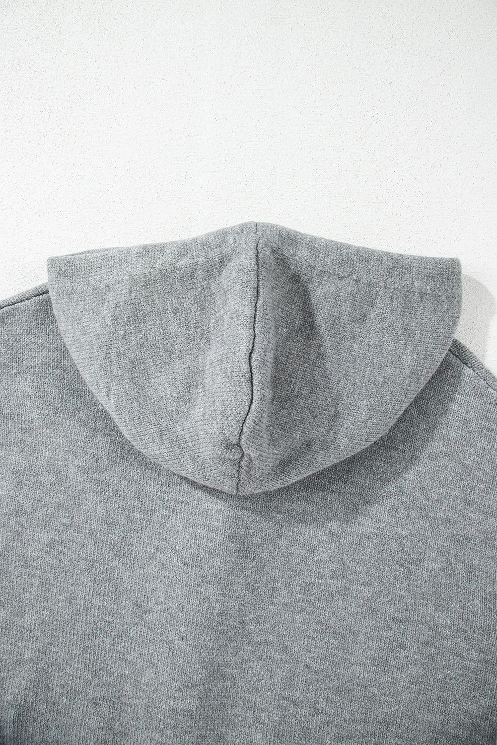 Medium Grey Drawstring Hooded Button Up Drop Shoulder Sweater Cardigan 🇨🇳