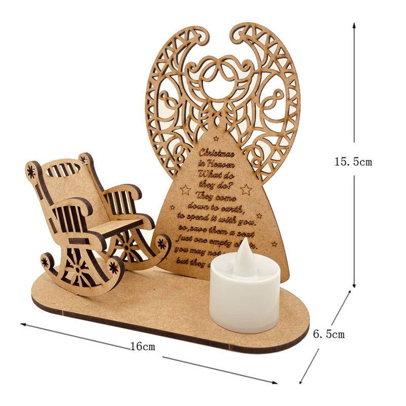 Christmas Decorations DIY Wooden Ornaments Heavenly Christmas Rocking Chair Christmas Angel Poem 🇨🇳