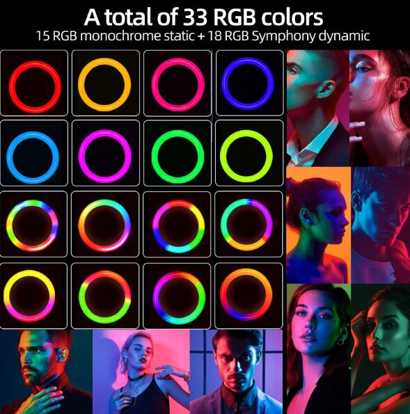 10-Inch Fill Light RGB Live Light Desktop Stand Selfie Ring Light Led Seven-Color Beauty Fill Light 🇨🇳