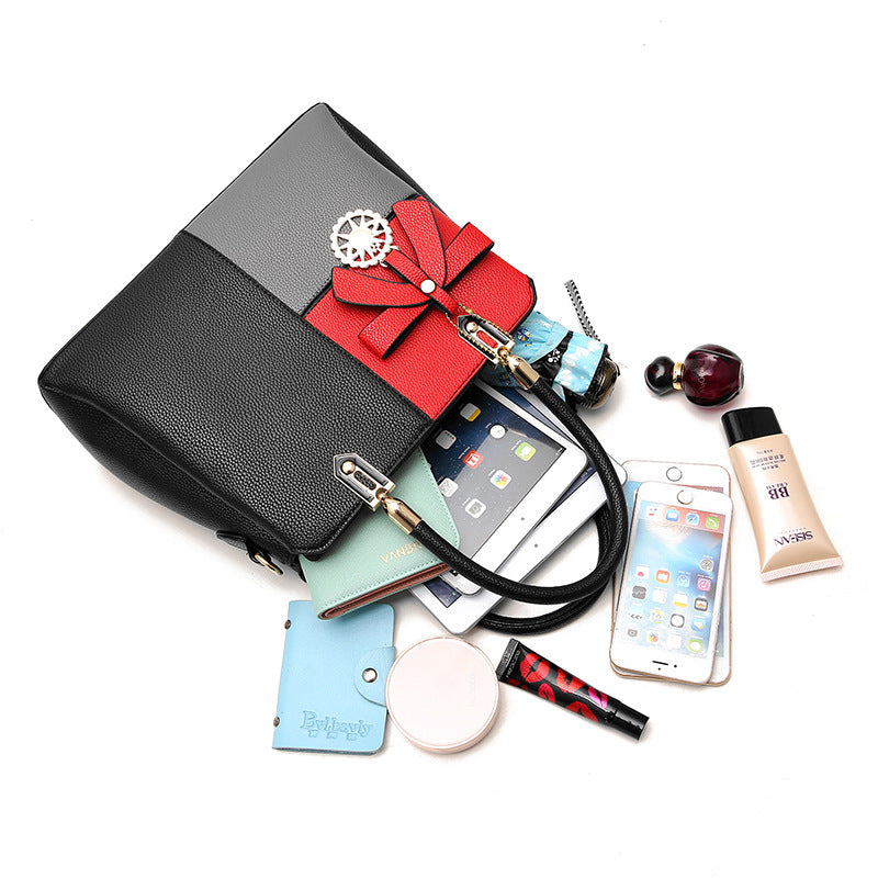 Women's contrast color handbag shoulder bag 🇨🇳