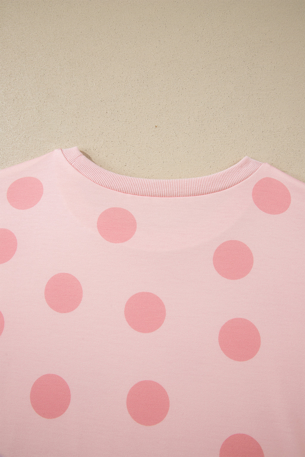 Pink Polka Dot Print Loose Tee Drawstring Elastic Waist Short Set 🇺🇸
