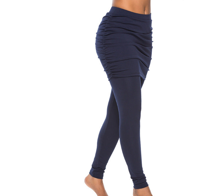 Pack hip side pleated skirt fake two leggings skirt 🇨🇳
