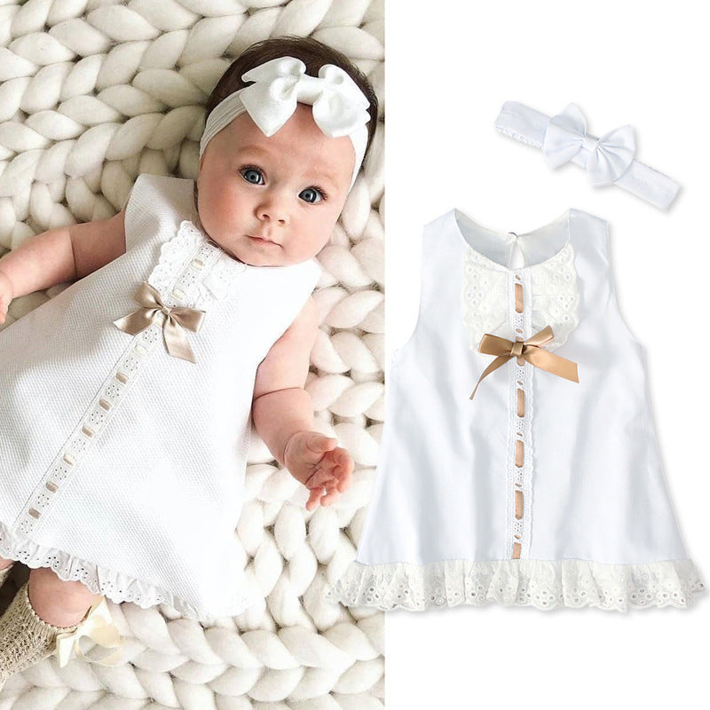 Girls baby sleeveless bow skirt 🇨🇳