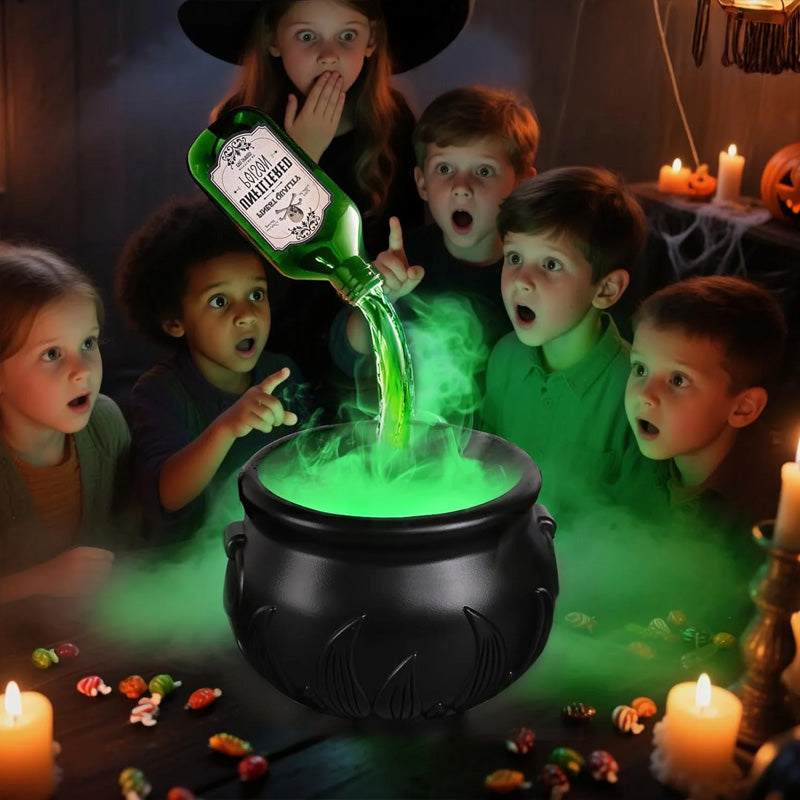 Halloween Spooky Witch Decor: Witch Cauldron, Floating Bottle Fog Machine & Skull LED Light 🇨🇳