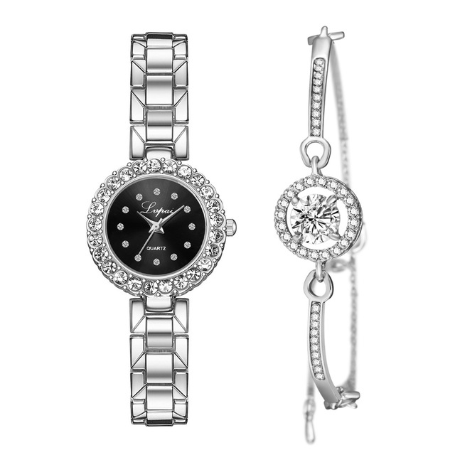 Watches-Set Bangle Clock Bracelet Wrist-Watch Quartz Women Fashion Ladies Brand Luxury 🇨🇳
