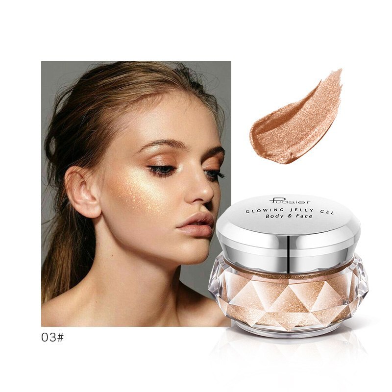 Face Highlighter Jelly Gel Mermaid Eyeshadow Glow Body Glitter Festival Makeup Iluminador Gold Liquid Highlighter Bronzer 🇨🇳