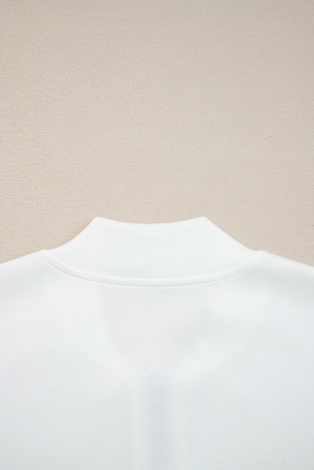 White Solid Color Zip Up Knit Puff Sleeve Jacket 🇺🇸