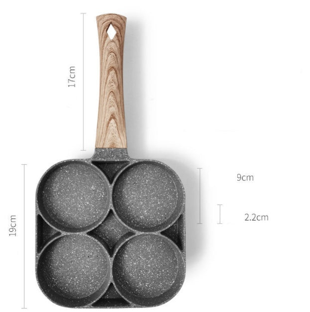 Multi Functional 4 Hole Frying Pan Non Stick Breakfast Burger Egg Pancake Maker 🇨🇳