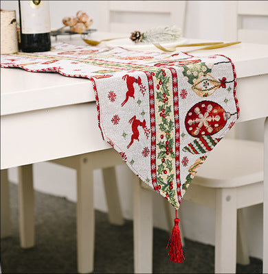 Christmas decorations knitting cloth table runner 🇨🇳