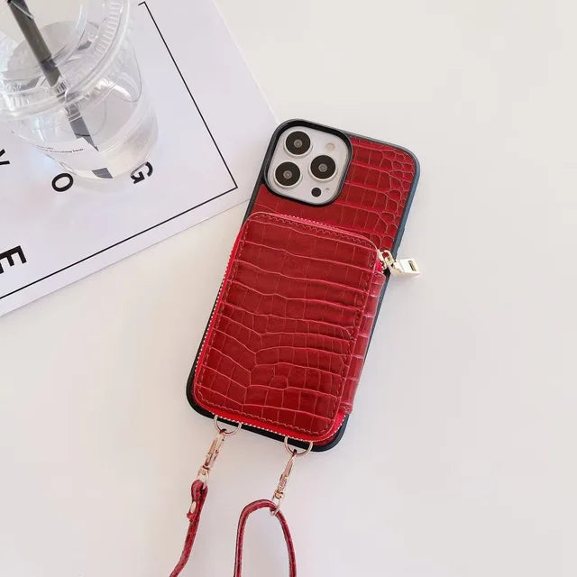 Luxury Leather Wallet Crossbody Lanyard Soft Phone Case Back Hard Cover 🇨🇳