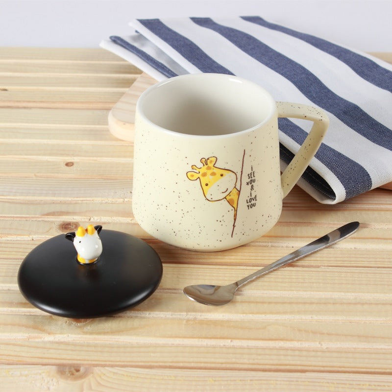 Creative Cartoon Ceramic Cup Hand Drawn Cute Giraffe 🇨🇳
