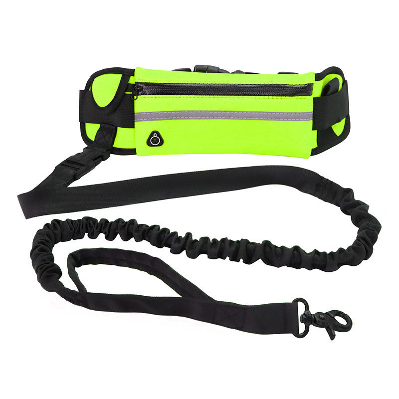Hands Free Dog Leash Pet Walking And Training Belt With Shock Absorbing Bungee Leash For Up To 180lbs Large Dogs Phone Pocket And Water Bottle Holder 🇨🇳