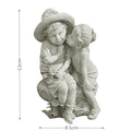 Resin Ornaments Garden Decoration Little Boy Girl Kiss Statue 🇨🇳
