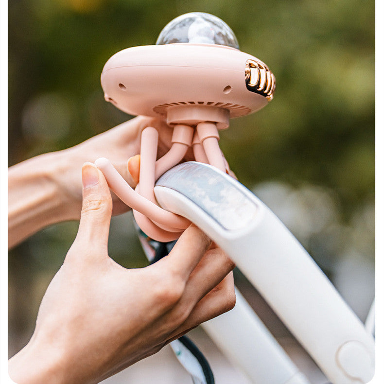 CYKE Space Capsule Stroller Fan Strong Wind Hand-held Electric Fan Usb Outdoor Portable Octopus Fan 🇨🇳