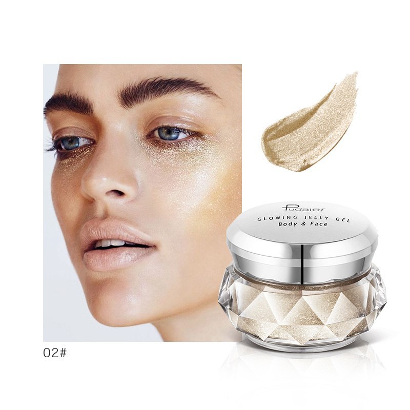 Face Highlighter Jelly Gel Mermaid Eyeshadow Glow Body Glitter Festival Makeup Iluminador Gold Liquid Highlighter Bronzer 🇨🇳